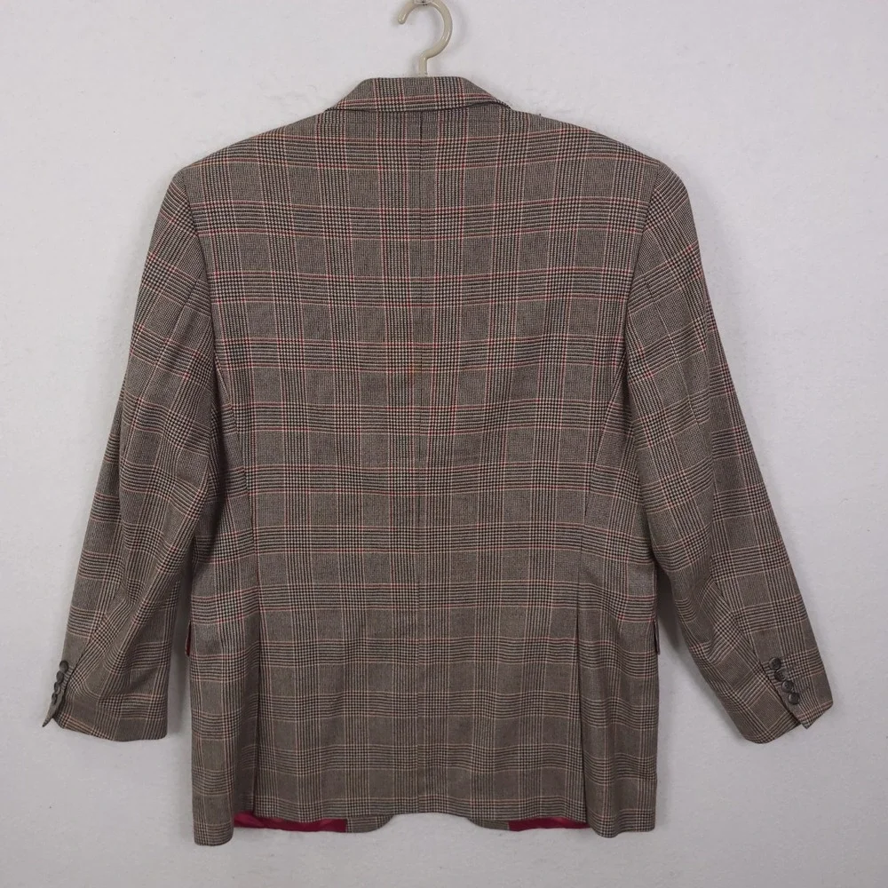 Jack Victor Loro Piana 100% Cashmere Blazer 44L Glen Plaid Luxury Classic Formal